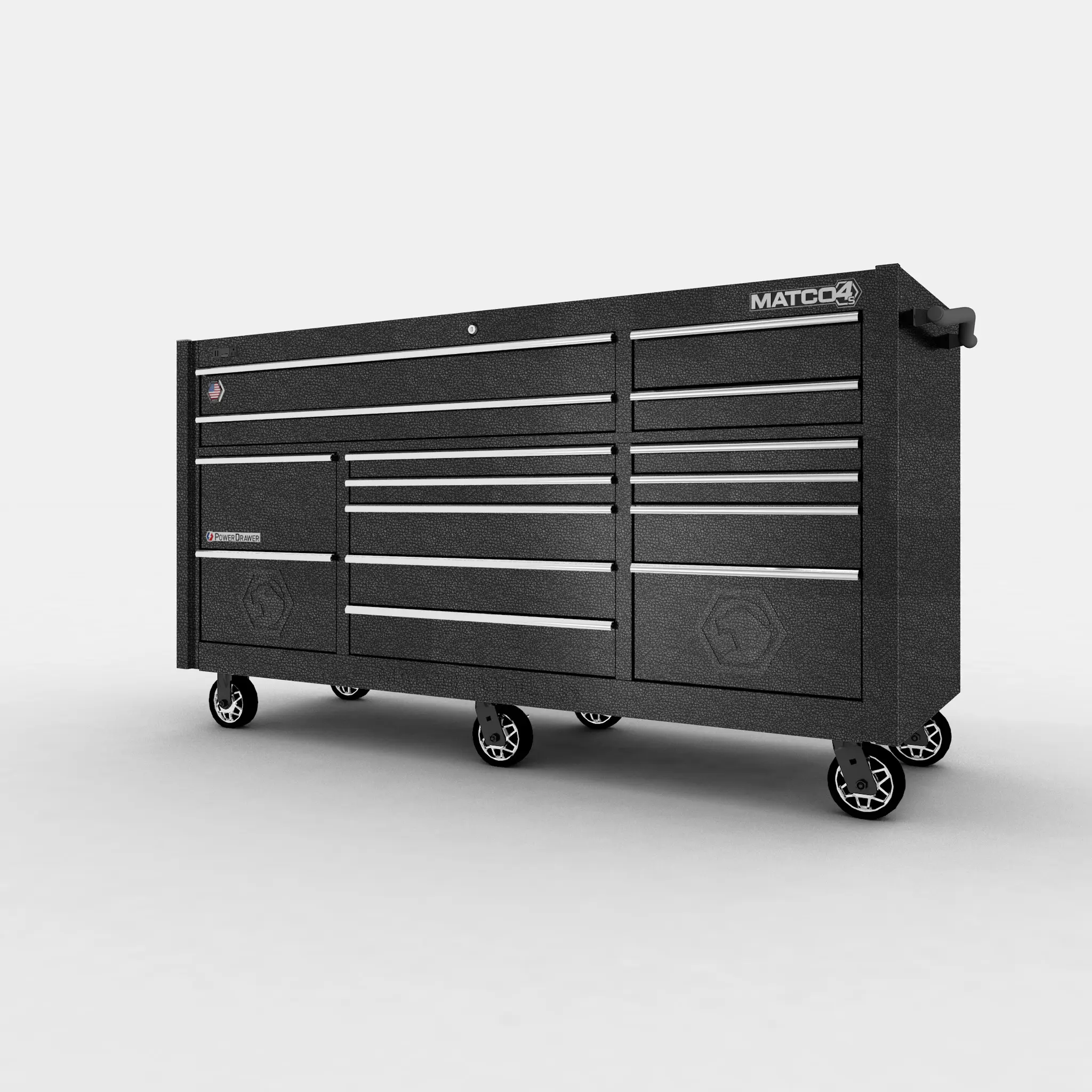 3D generated Image of black toolbox with chrome handles