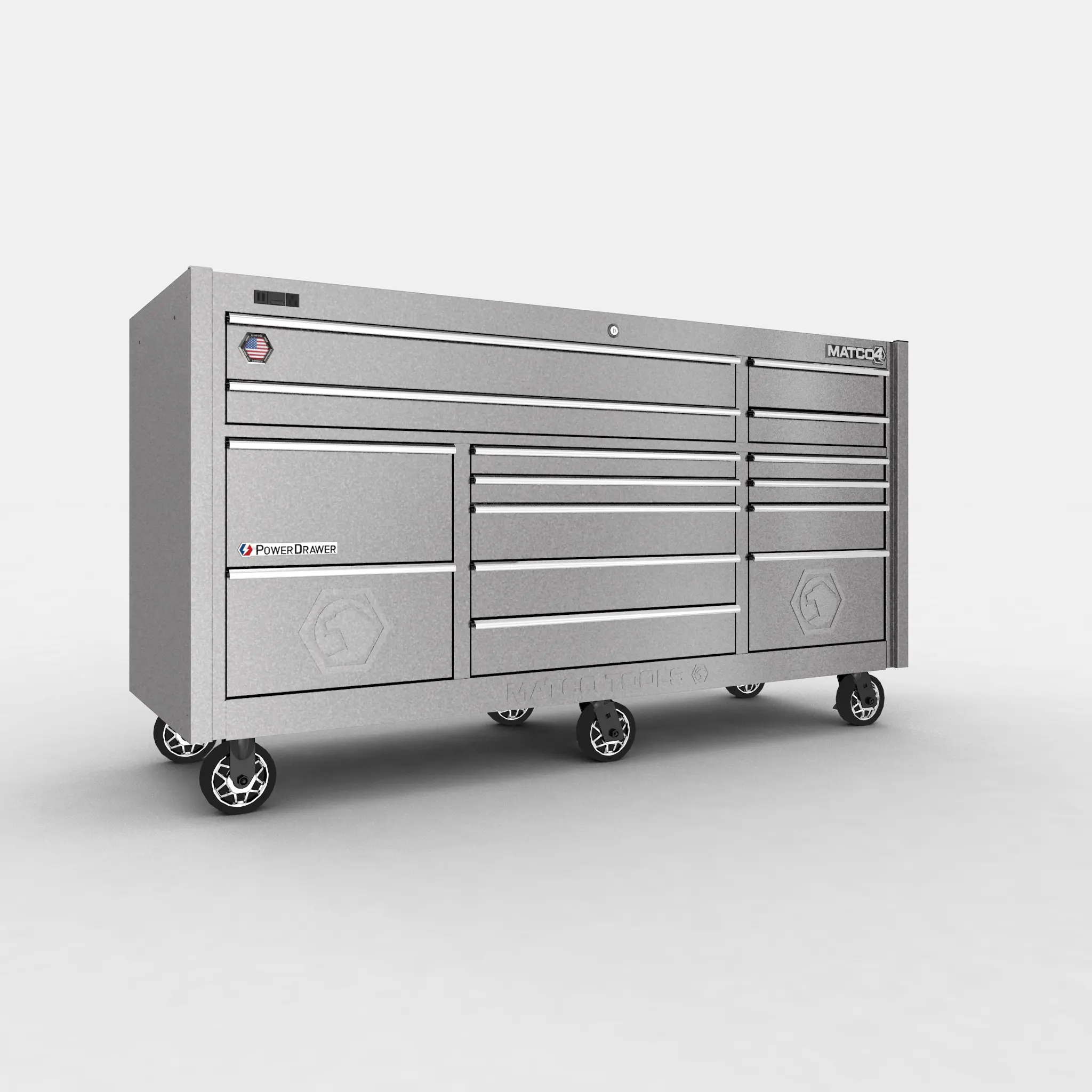 3D generated Image of Silver toolbox with chrome handles