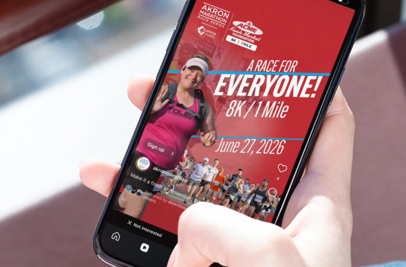 arron marathon paid ad on mobile device
