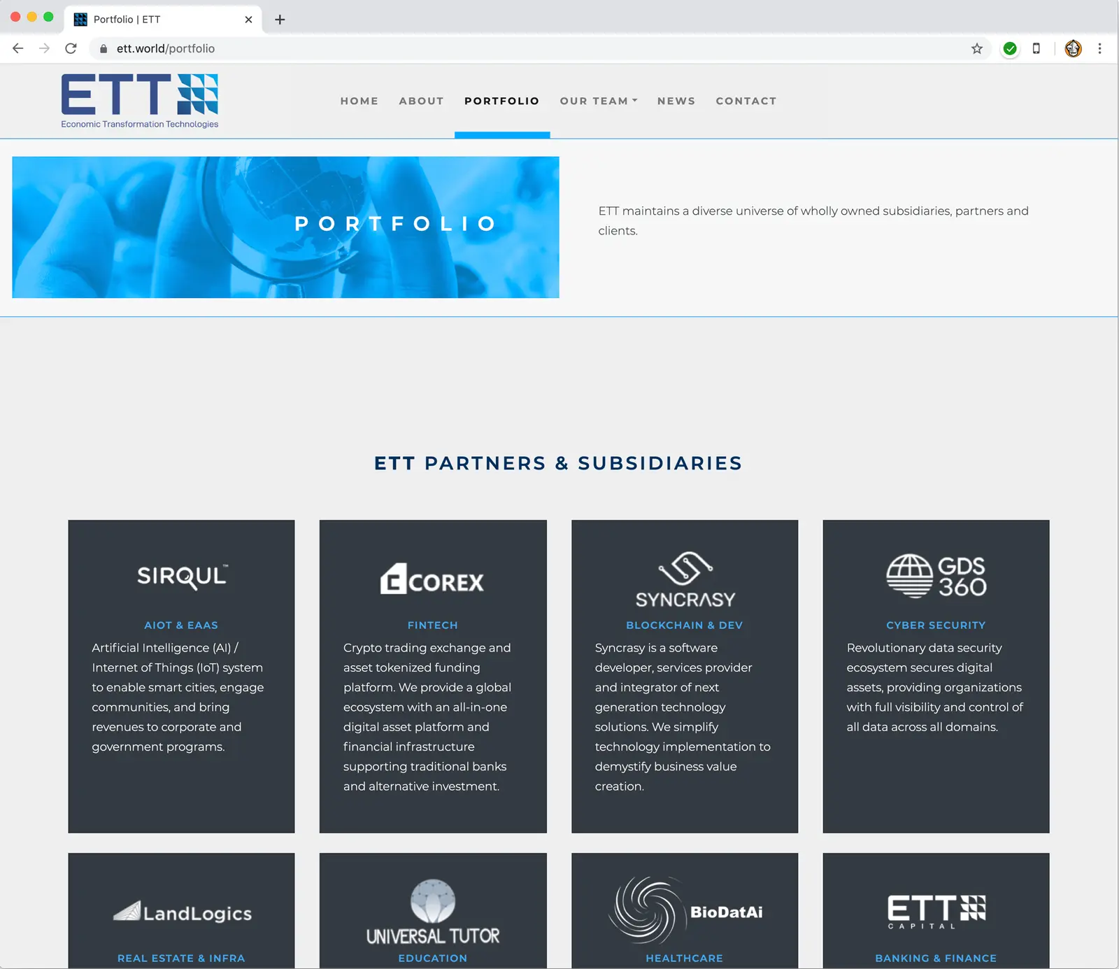 ETT Website Redesign and Rebuild