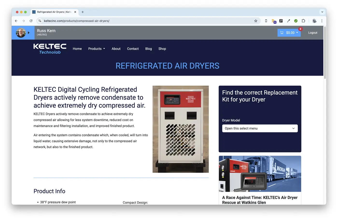 KELTEC Technolab Website and eCommerce