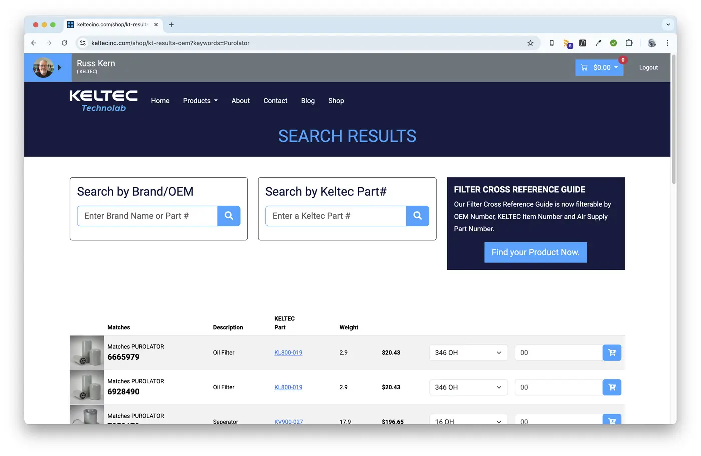 KELTEC Technolab Website and eCommerce