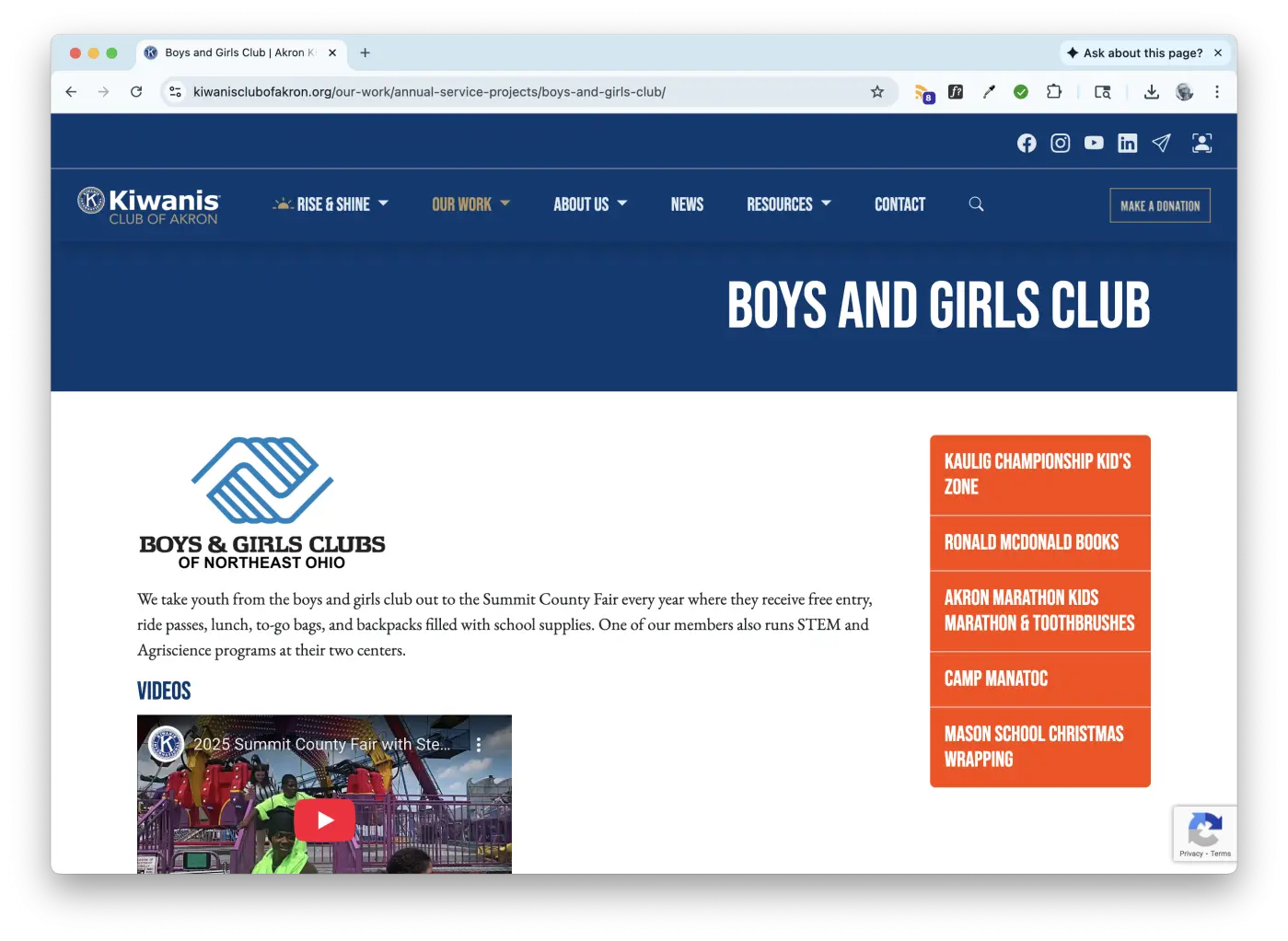 Kiwanis Club of Akron Website
