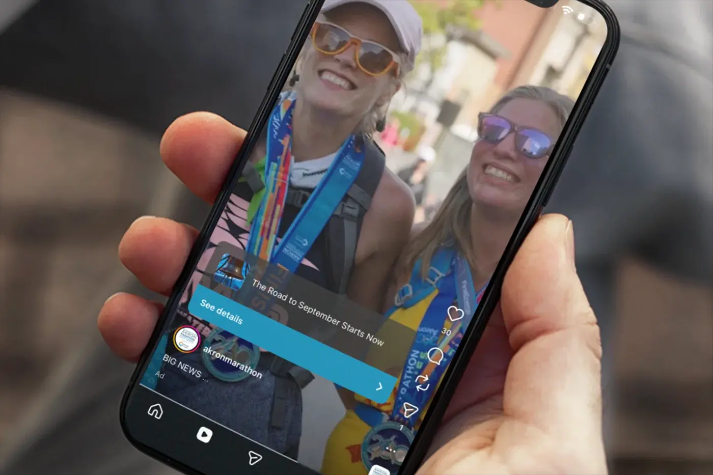 facebook video ad for akron marathon