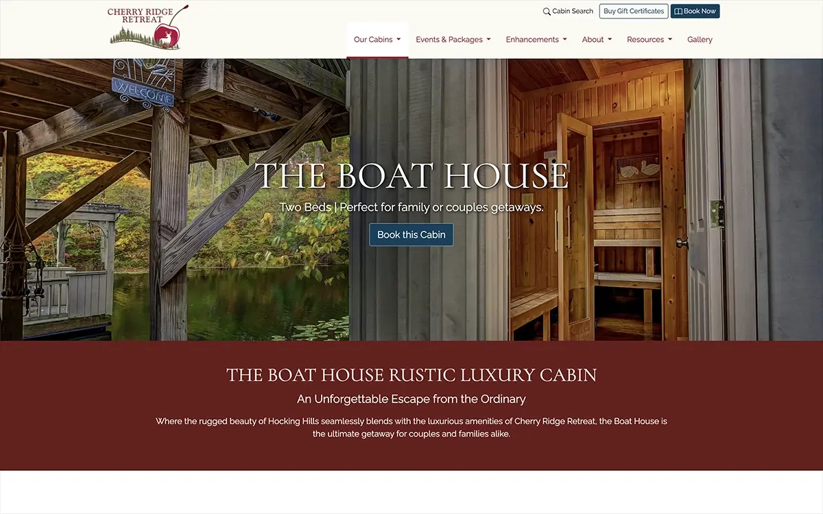 Cherry Ridge Retreat Website