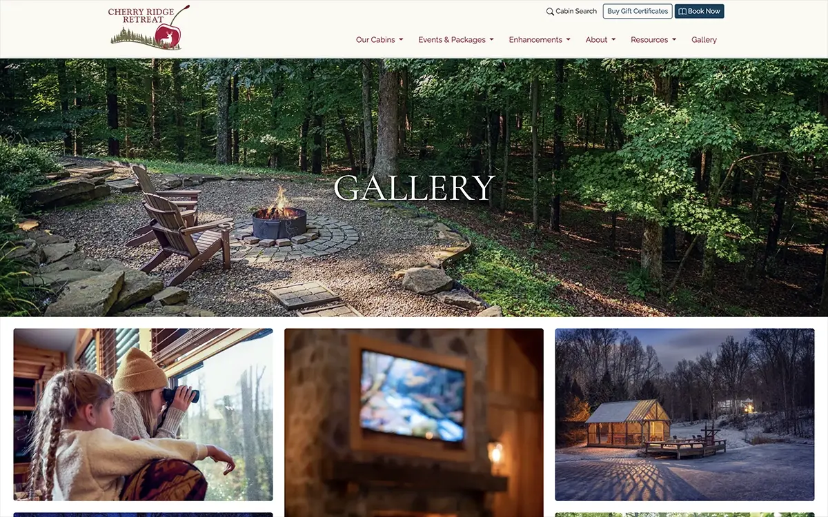 The Gallery pages show off the beautiful rental property