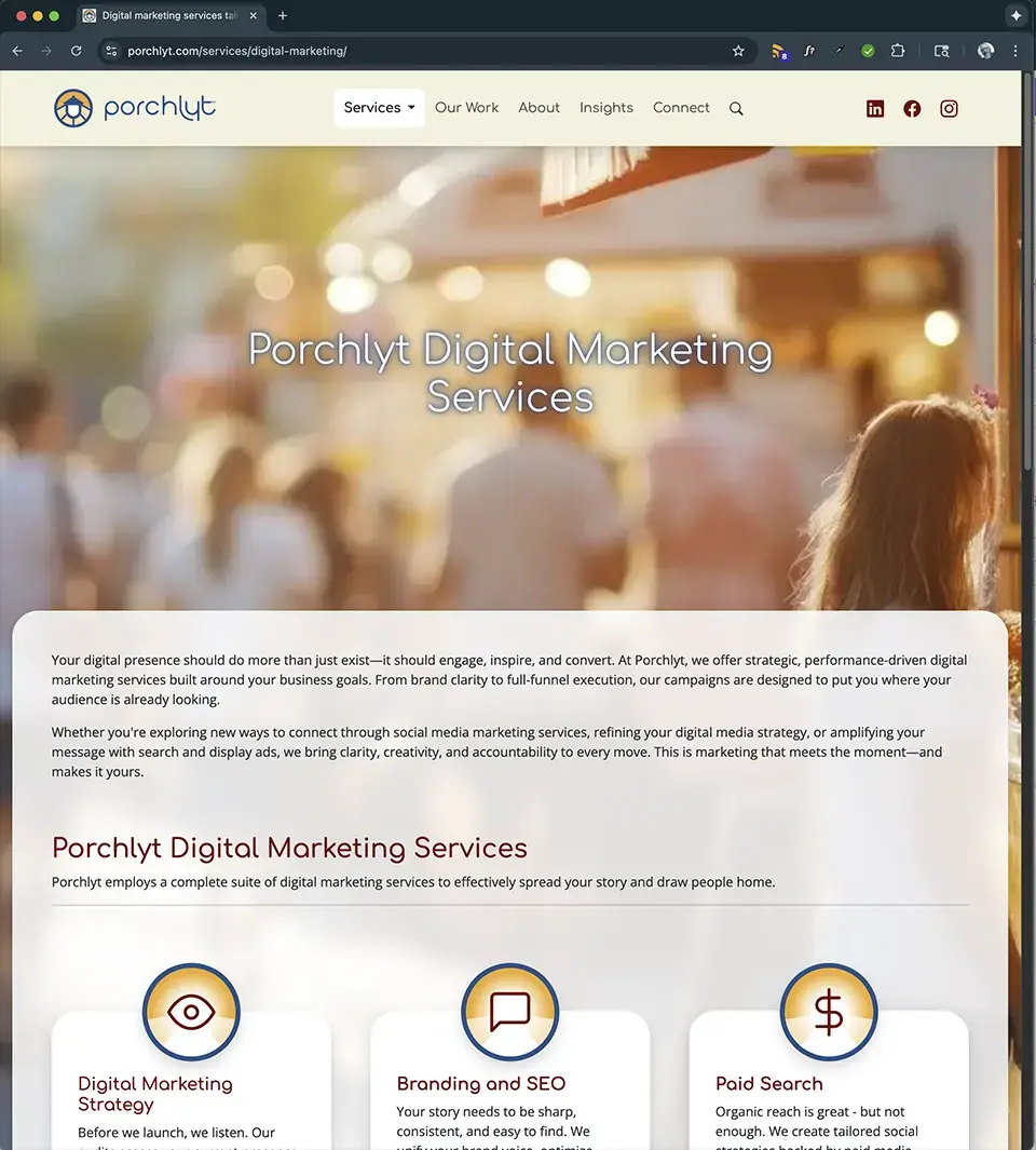 Digital marketing services page