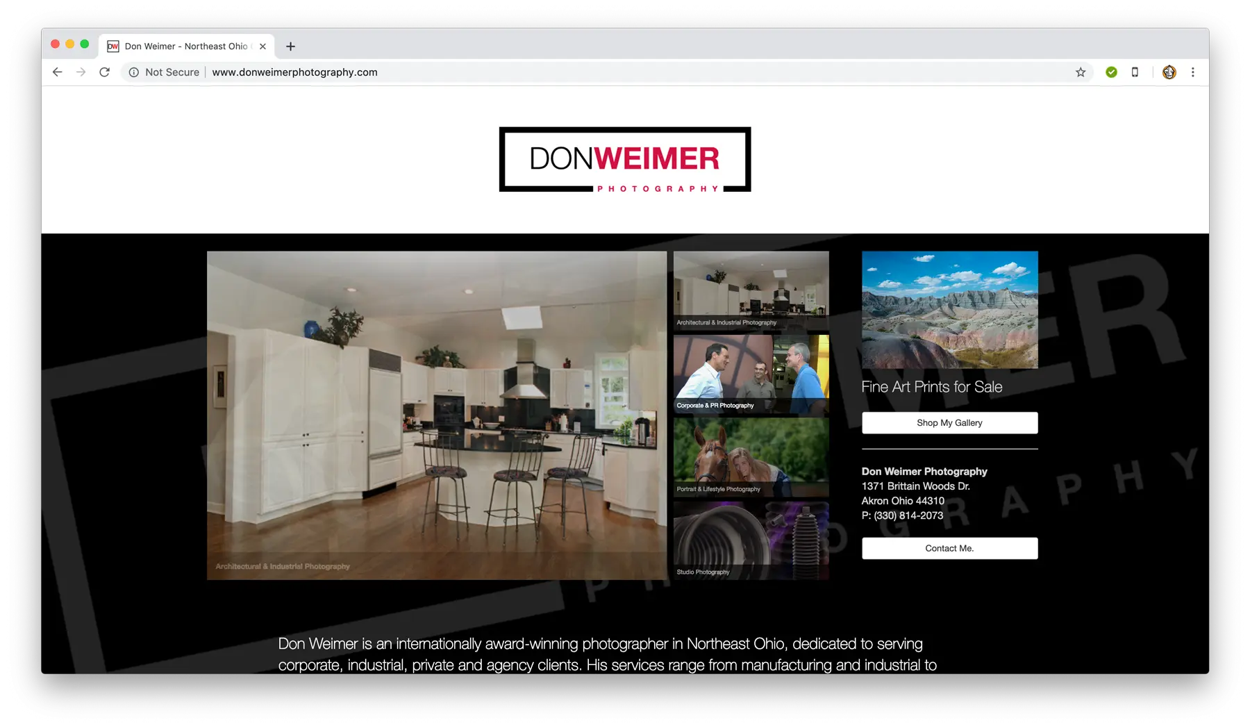 Don Weimer Photography Website