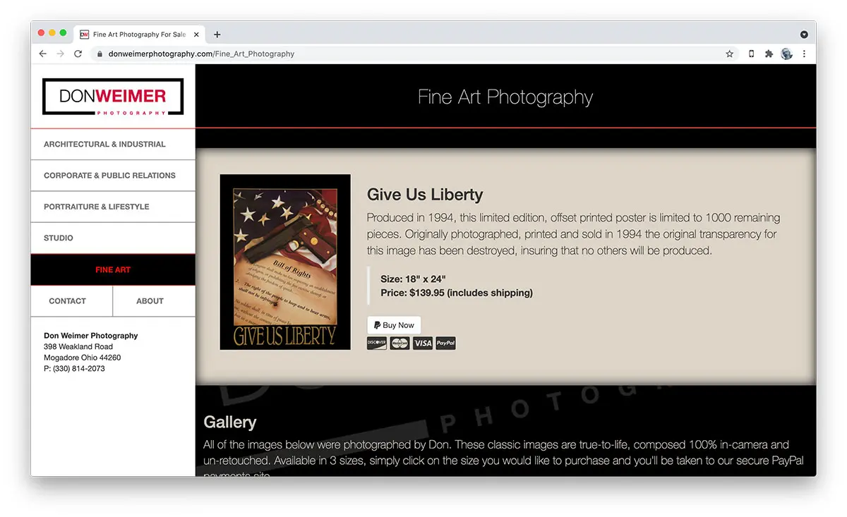 Don Weimer Photography Website