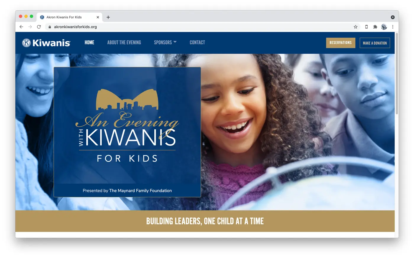 An Evening with Kiwanis for Kids Microsite