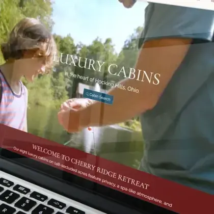 Cherry Ridge Retreat website design shown as part of a hospitality web development project.