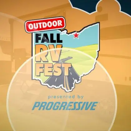 Animated RV Fest campaign graphic created for television and social media advertising.