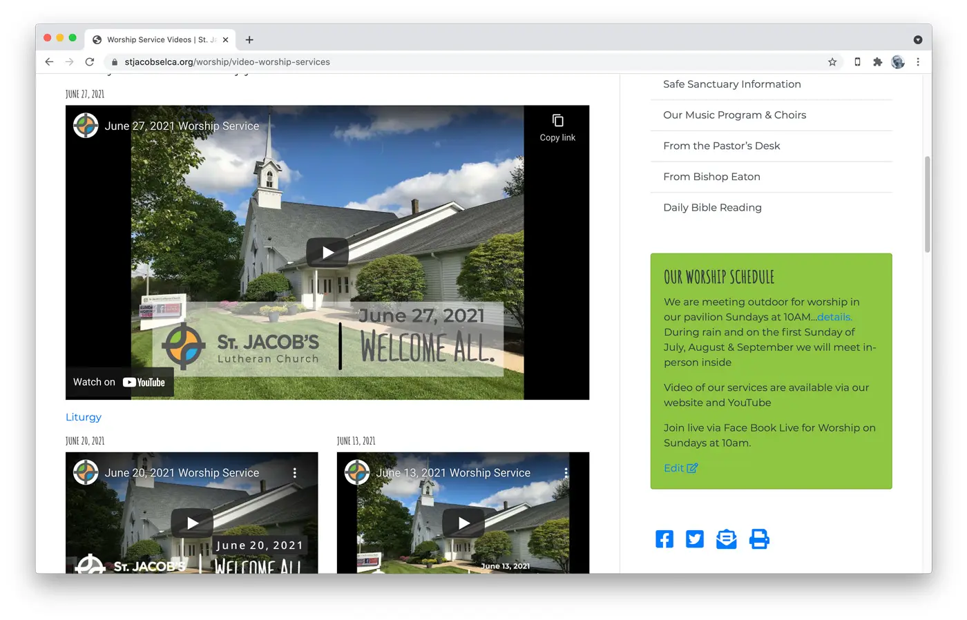 St Jacob’s ELCA Website