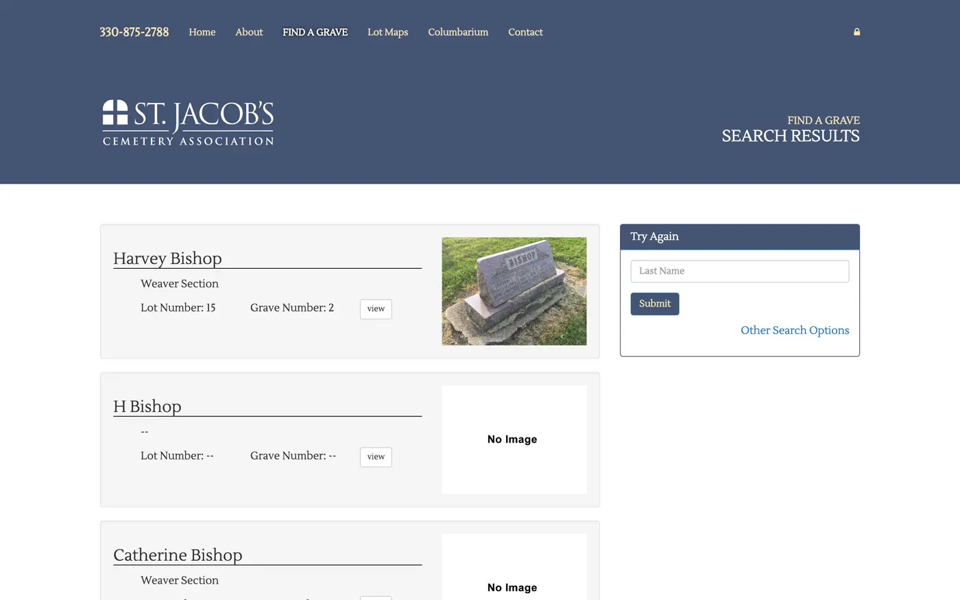 St. Jacob’s Cemetery Web App