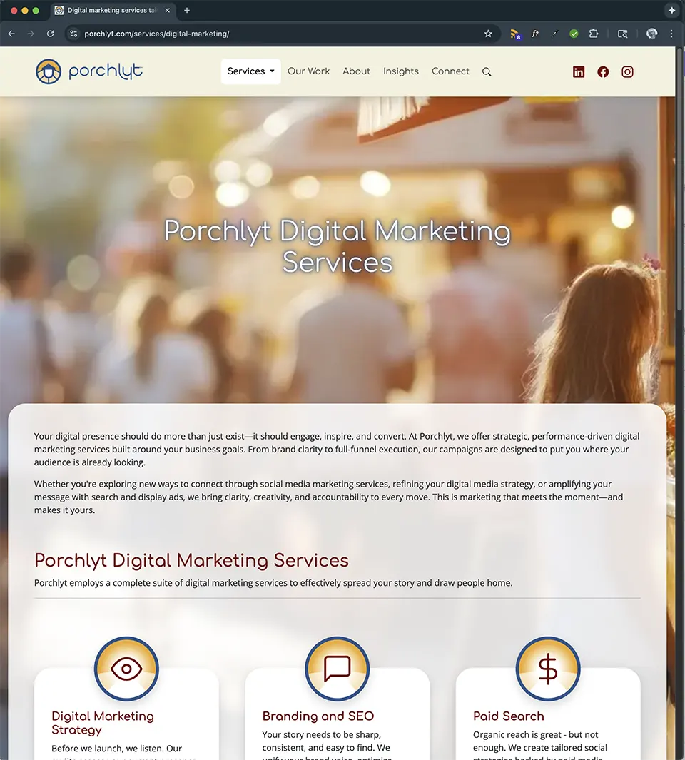 
							Digital marketing services page