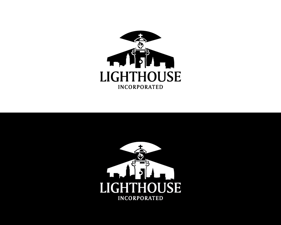 Lighthouse Logo design black and white