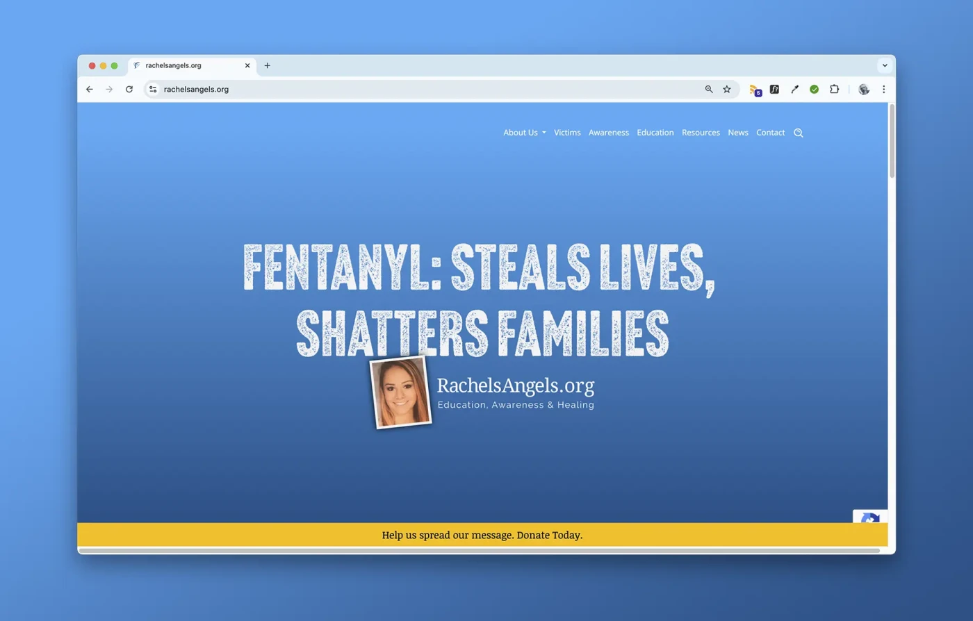 Image of website on a web browser and on a moble device
