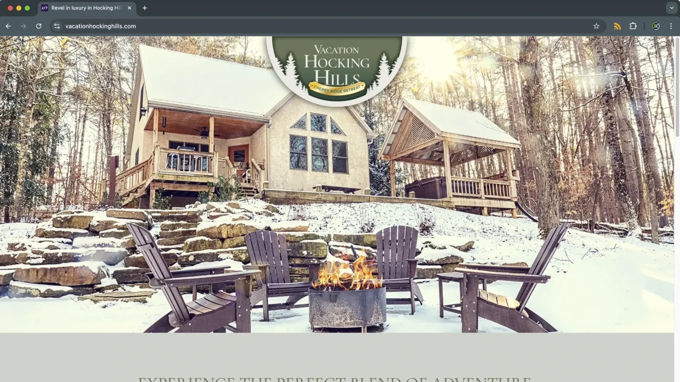 picture of the vacation hocking hills home page